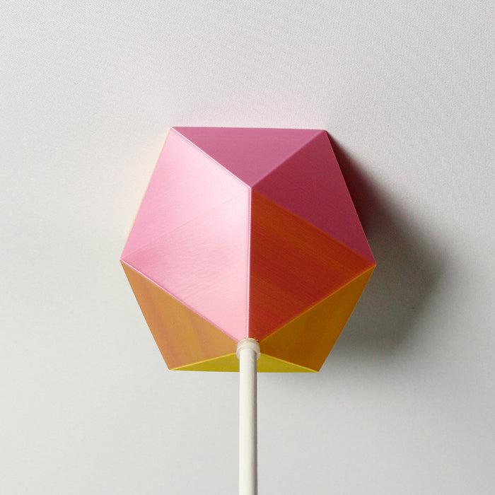 Lampenbaldachin - Ikosaeder Duo Pink-Gelb