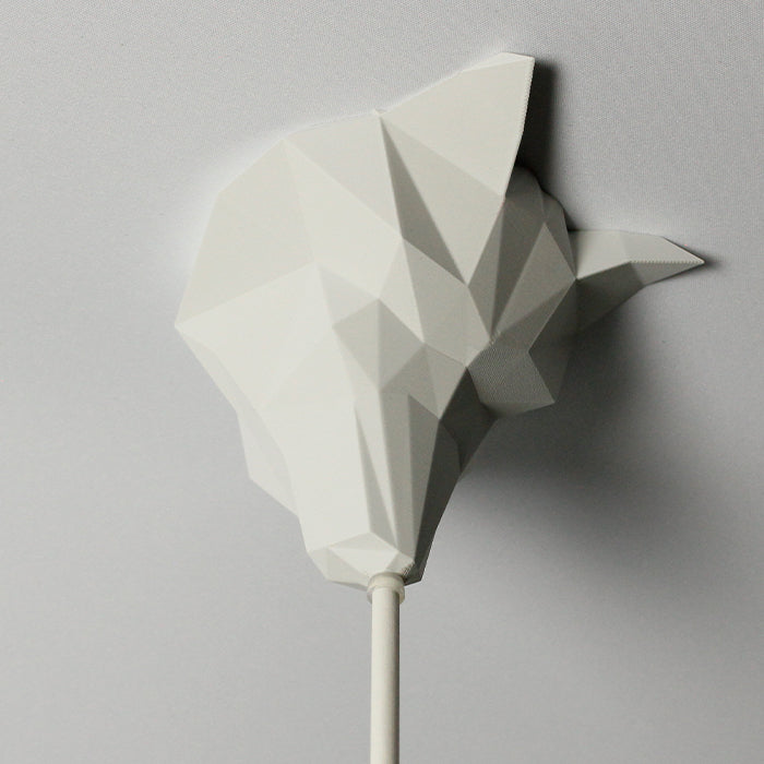 Lampenbaldachin - Low Poly Fox Gipsweiß