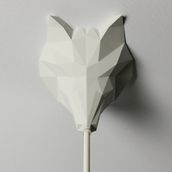 Lampenbaldachin - Low Poly Fox Gipsweiß